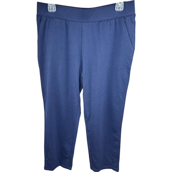 Denim & Co. Petite Easywear French Terry Pant Navy Medium PETITE NWOT Stretch - Picture 1 of 10